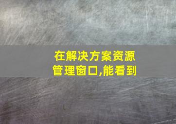 在解决方案资源管理窗口,能看到