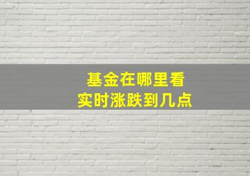 基金在哪里看实时涨跌到几点