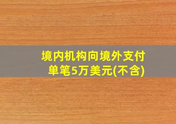 境内机构向境外支付单笔5万美元(不含)