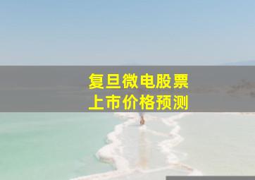 复旦微电股票上市价格预测