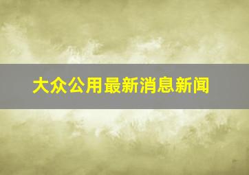 大众公用最新消息新闻