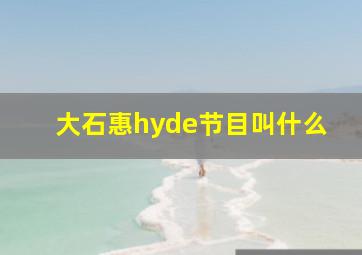 大石惠hyde节目叫什么