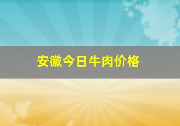 安徽今日牛肉价格