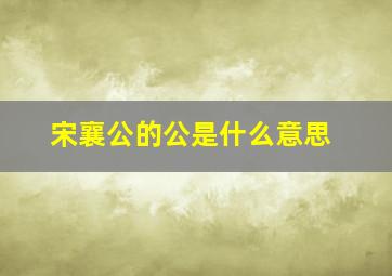 宋襄公的公是什么意思