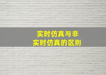 实时仿真与非实时仿真的区别