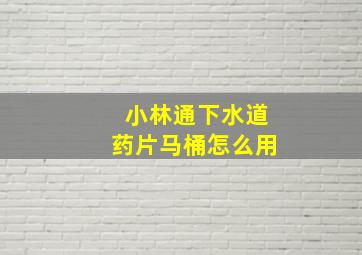 小林通下水道药片马桶怎么用