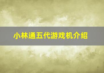 小林通五代游戏机介绍