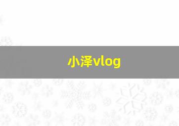 小泽vlog