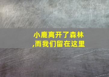 小鹿离开了森林,而我们留在这里