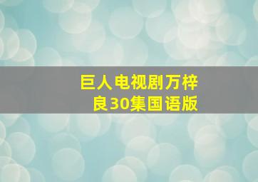 巨人电视剧万梓良30集国语版