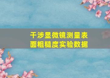 干涉显微镜测量表面粗糙度实验数据