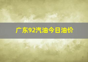 广东92汽油今日油价