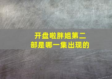 开盘啦胖姐第二部是哪一集出现的