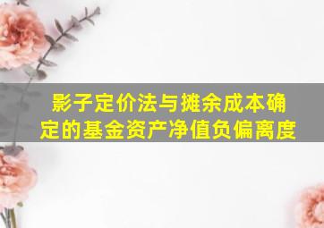 影子定价法与摊余成本确定的基金资产净值负偏离度