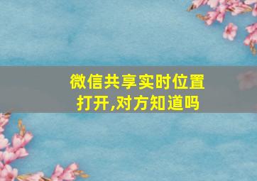 微信共享实时位置打开,对方知道吗