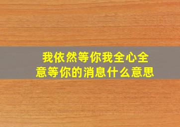 我依然等你我全心全意等你的消息什么意思