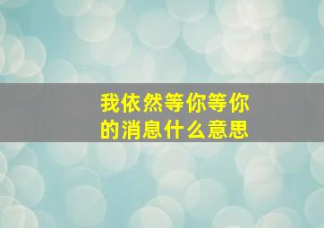 我依然等你等你的消息什么意思