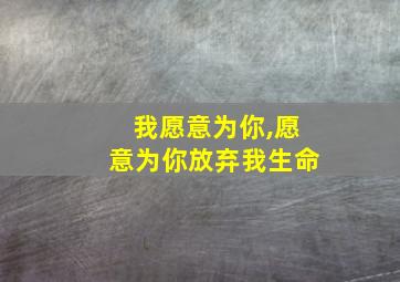 我愿意为你,愿意为你放弃我生命