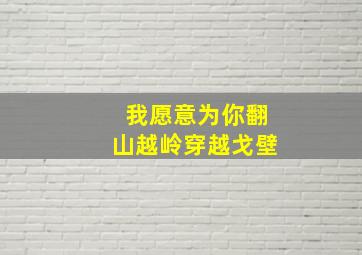 我愿意为你翻山越岭穿越戈壁