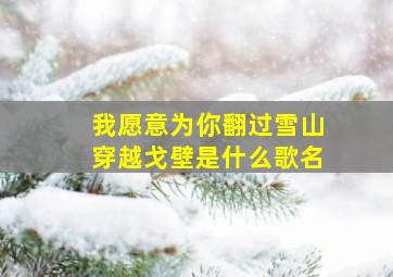 我愿意为你翻过雪山穿越戈壁是什么歌名