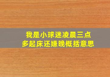 我是小球迷凌晨三点多起床还嫌晚概括意思