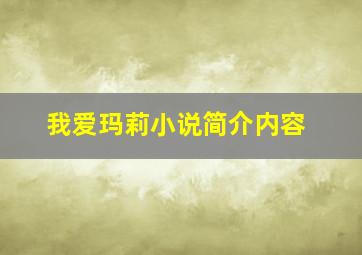 我爱玛莉小说简介内容