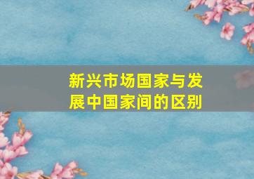 新兴市场国家与发展中国家间的区别