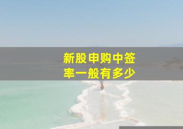 新股申购中签率一般有多少