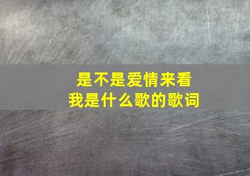 是不是爱情来看我是什么歌的歌词