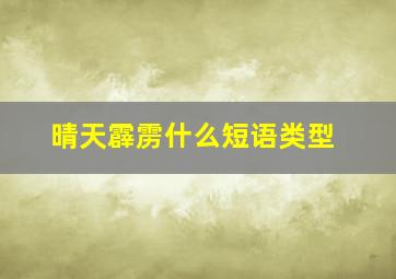 晴天霹雳什么短语类型