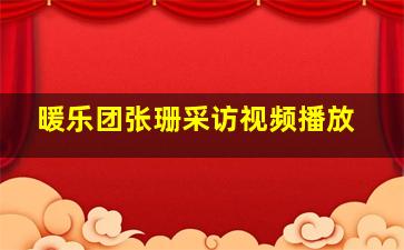 暖乐团张珊采访视频播放