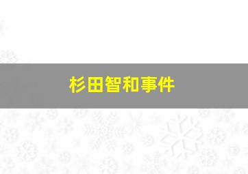 杉田智和事件