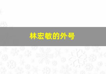 林宏敏的外号