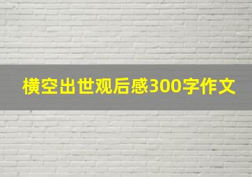 横空出世观后感300字作文