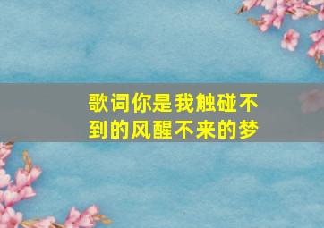 歌词你是我触碰不到的风醒不来的梦