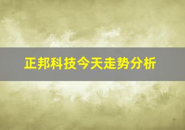 正邦科技今天走势分析