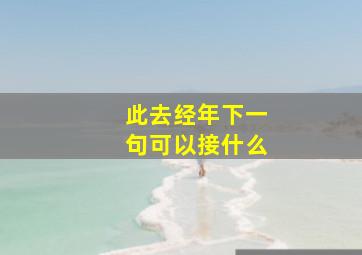 此去经年下一句可以接什么