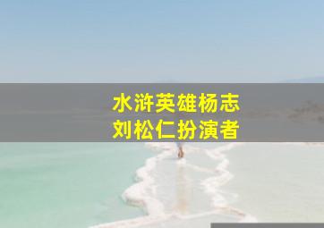 水浒英雄杨志刘松仁扮演者