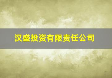 汉盛投资有限责任公司