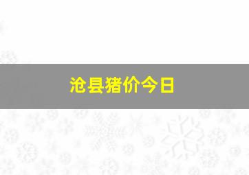 沧县猪价今日