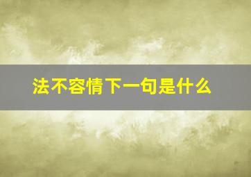 法不容情下一句是什么