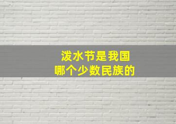 泼水节是我国哪个少数民族的