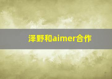 泽野和aimer合作