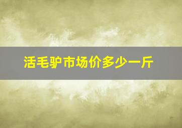 活毛驴市场价多少一斤