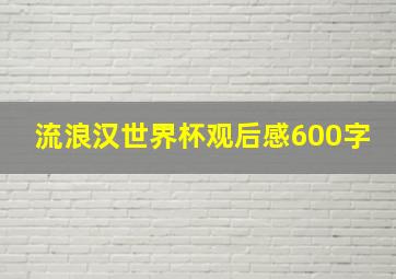 流浪汉世界杯观后感600字