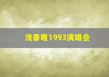 浅香唯1993演唱会