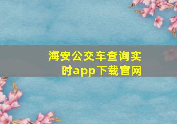 海安公交车查询实时app下载官网