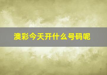 澳彩今天开什么号码呢