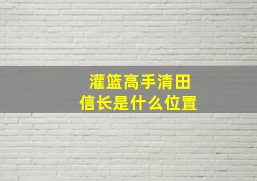 灌篮高手清田信长是什么位置