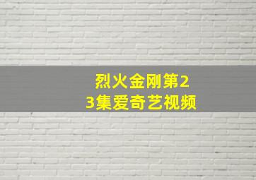 烈火金刚第23集爱奇艺视频